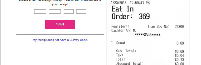 Dunkin Donuts Guest Experience Survey